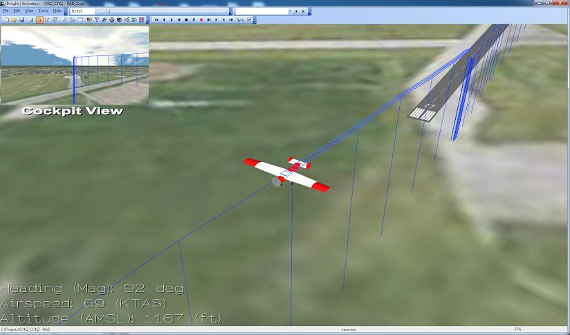 Location tracking of simulated flight