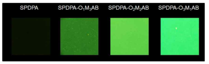 SPDPA와 복합체들의 필름 형광 사진