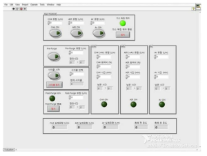 반응 사이클 제어의 자동화가 가능한 제작 프로그램 초기화면(Lab View)