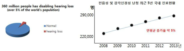 Prevalence of the hearing loss