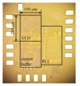 제작 된 전압 제어 발진기의 칩 사진