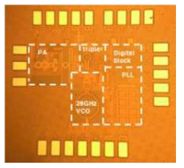 설계한 분수 분주형 위상 고정 루프를 포함한 주파수 합성기의 칩 사진