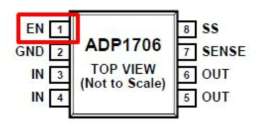 1.2 V 레귤레이터 AD1706의 enable 핀