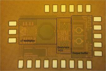설계한 직교 전압 제어 발진기 칩의 현미경 사진