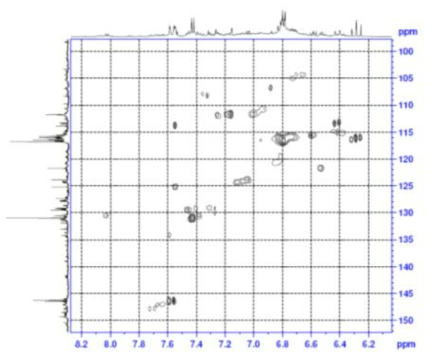 Expanded form of HSQC spectrum of compound 1