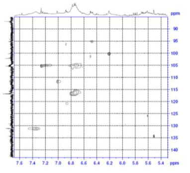 Expanded form of HSQC spectrum of compound 4