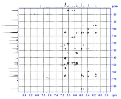 Expanded form of HMBC spectrum of compound 1