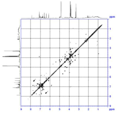 COSY spectrum of compound 1