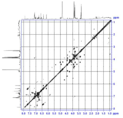 Expanded form of COSY spectrum of compound 1