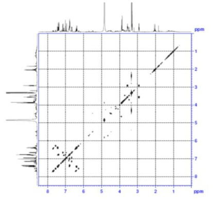 COSY spectrum of compound 2