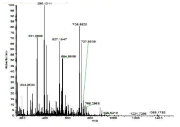 HR FT Mass spectrum of compound 3