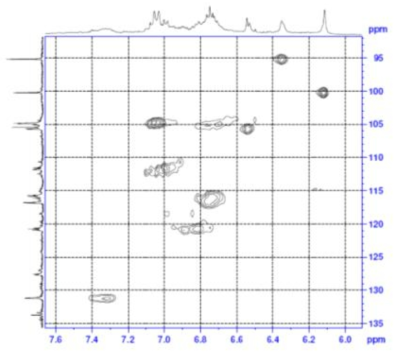 Expanded form of HSQC spectrum of compound 4