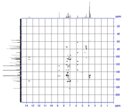 HMBC spectrum of compound 6