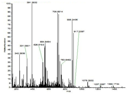 HR FT Mass spectrum of compound 6
