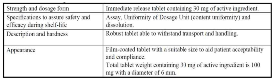 Target Product Profile of Sakura Tablet(Sakura Tablet 2009)