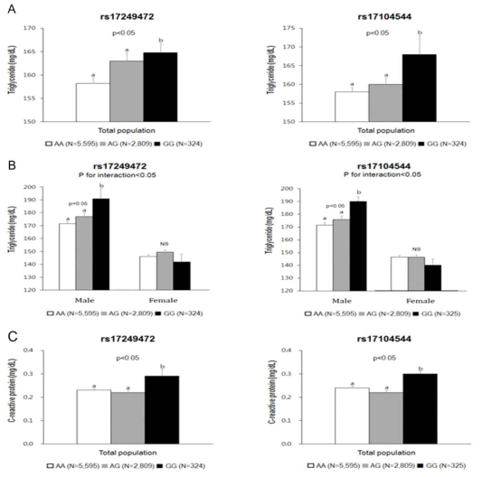 Association of ARG gene polymorphism and circulating cardiometabolic traits Data are expressed as the means ± SE. *p adjusted for age, sex and area