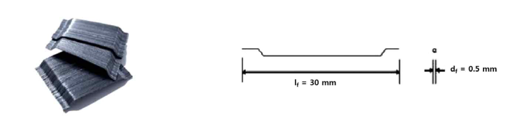 사용된 강섬유 사진 및 특성