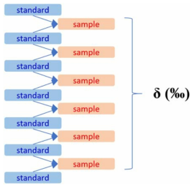 Scheme for standard-sample-standard bracketing method