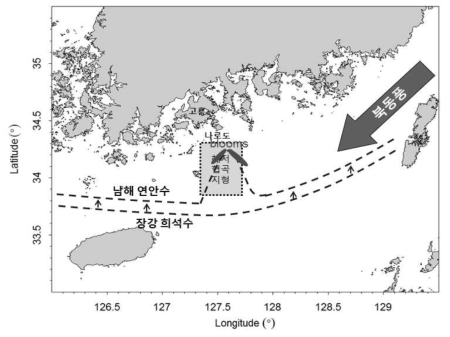고흥 나로도 주변해역의 적조 발생 기작 (Lee, 2008)