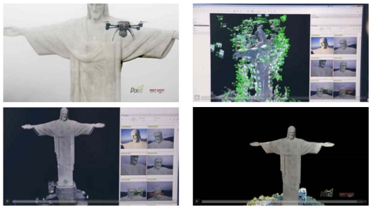 Rio de Janeiro의 예수상(Christ Redeemer)에 대한 3D 매핑(출처: pix4d)