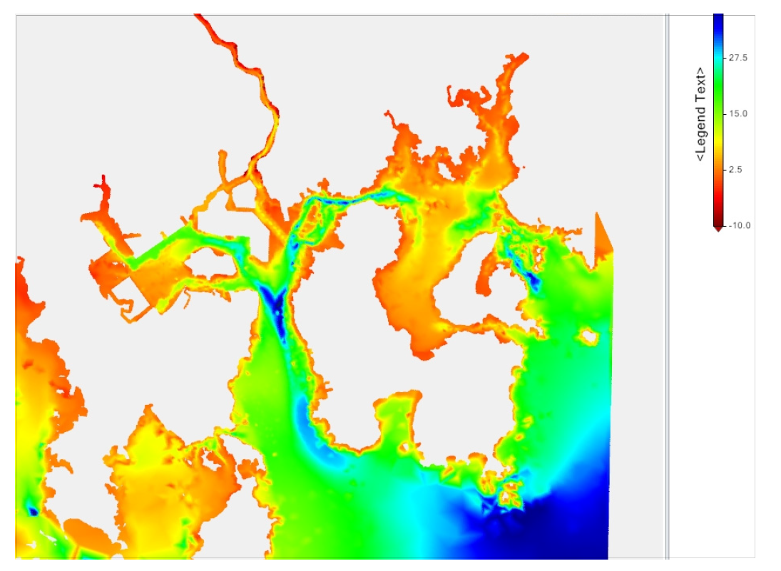 Bathymetry for the Sumjin estuary model by MOHID