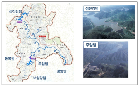 Location of dams in Sumjin river