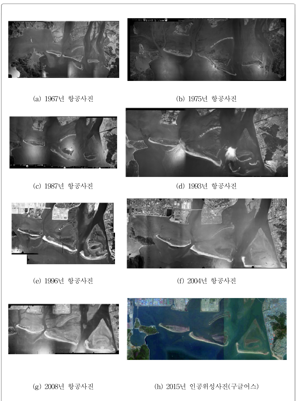 Remote sensing images of the barrier-island in the Nakdong River Estuary