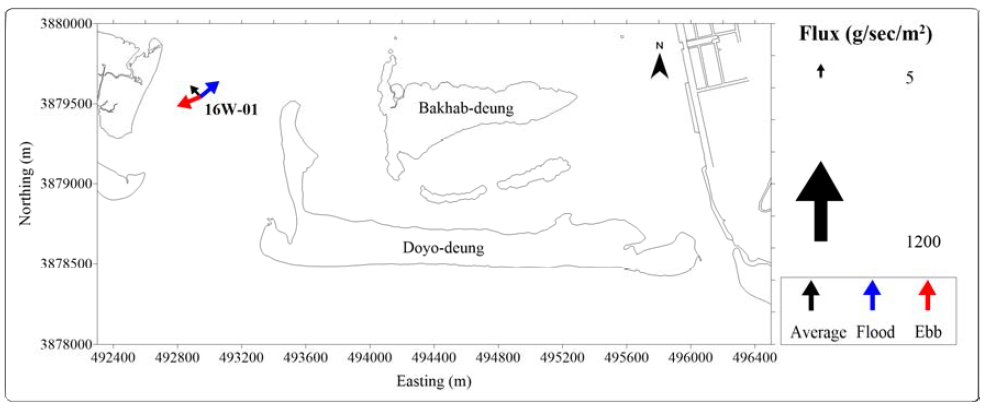 Suspended sediment flux in June of 2016