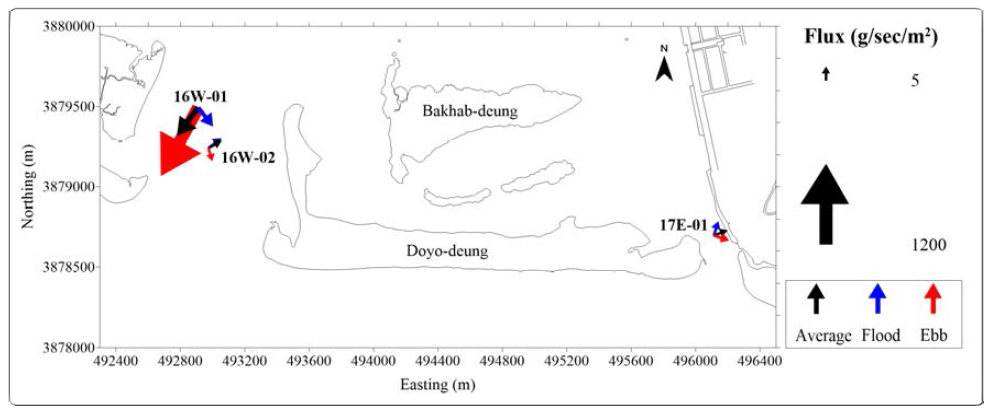 Suspended sediment flux in August of 2017