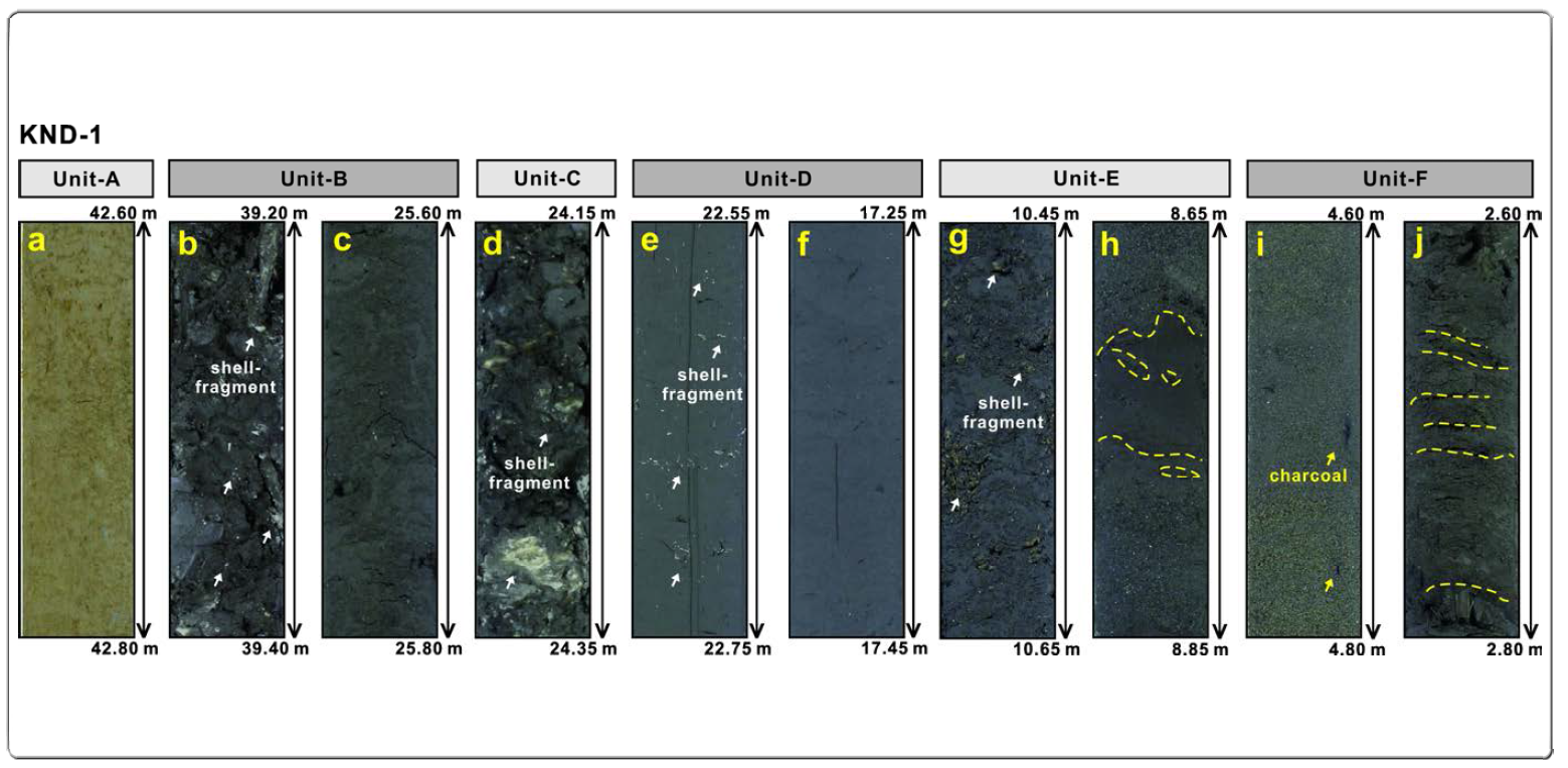 Sediment facies characteristics of KND-1 drilling core