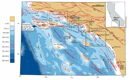 Active faults offshore California (Fisher et al., 2009)