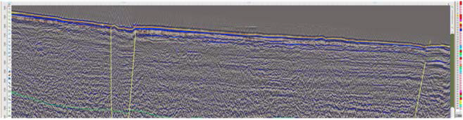 Seismic cross-section of an area near Ulleung Basin slope where the core was acquired