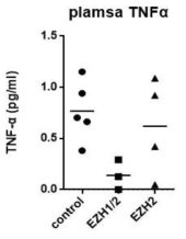 NASH-STEM mice에서 serum내에서의 EZH2 저해제의 염증성 cytokine의 억제 효과