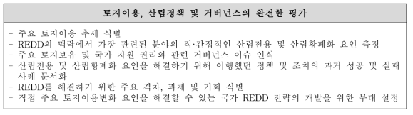 토지이용, 산림정책 및 거버넌스의 완전한 평가