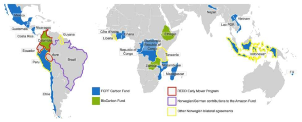 REDD+ 결과기반 보상 현황 출처: Climate Focus, Results-based Finance for REDD+: Emerging approaches