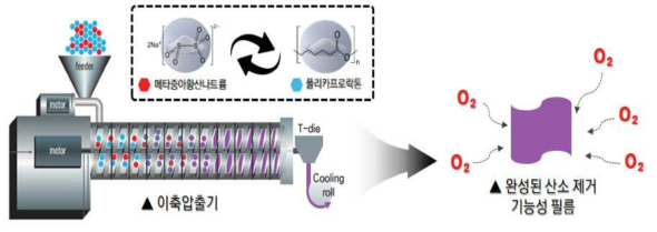 산소 제거 기능성 필름 제조 모식도