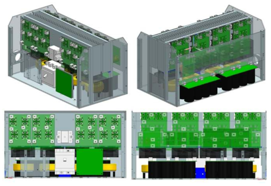 전략광물 탐사용 펄스 전원 장치 3D 모델링 전면부, 후면부 및 윗면