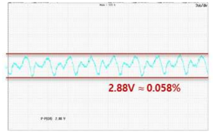개발 된 전원장치 안정도 측정파형