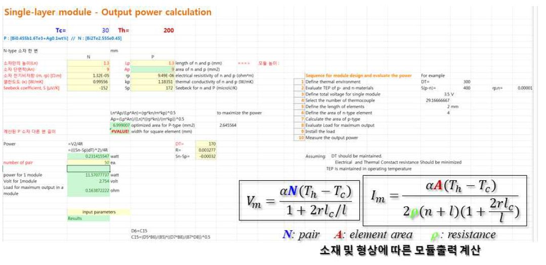 열전모듈 출력 예측 프로그램