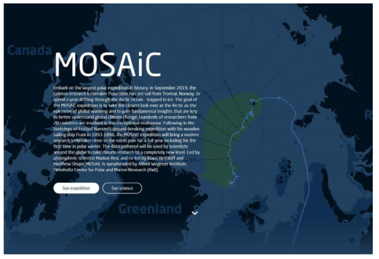 MOSAiC 북극 기후 다학제 관측 프로그램 타이틀 페이지