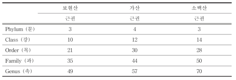 노랑무늬붓꽃의 지역별 계통별 분포