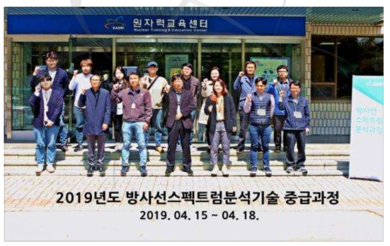 2019년 방사선스펙트럼분석기술 중급과정 단체사진