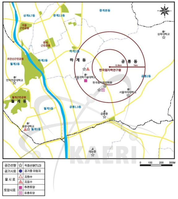 서울 연구용원자로시설 주변지역 지형도
