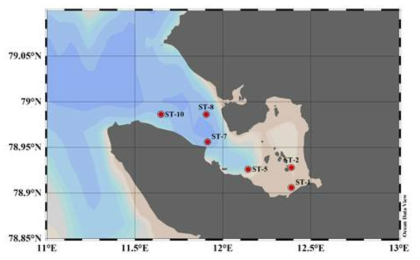 2018년 2차(NICE18B) 북극 다산기지 해양조사 연구지역 정점도