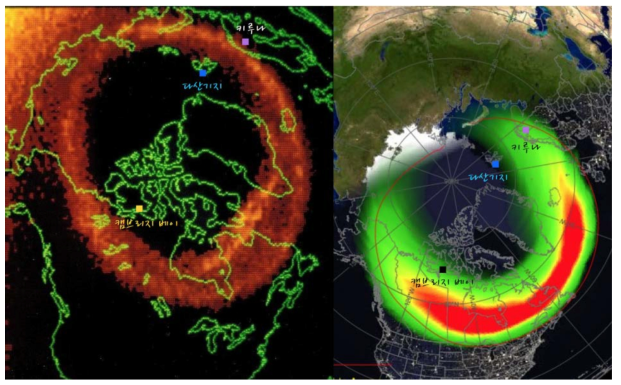 Dasan Station (78° 55′ N, 11° 56′ E) and Kiruna, Sweden (67° 51′ N, 20° 13′ E) are located in the polar cap and auroral regions, respectively