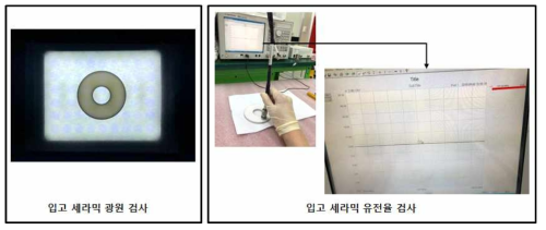 세라믹 입고 검사 - 광원 검사, 유전율 검사