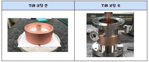 RF window, TiN 코팅 전 / 후 형상