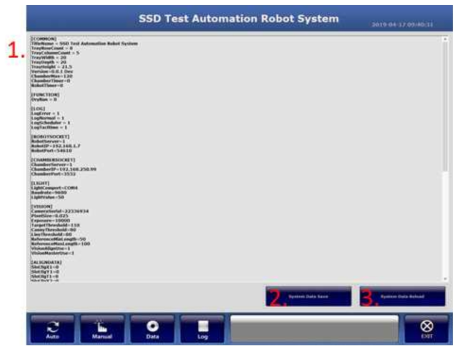SSD Test Automation Robot System Data Form