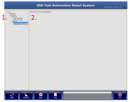 SSD Test Automation Robot System Log Form