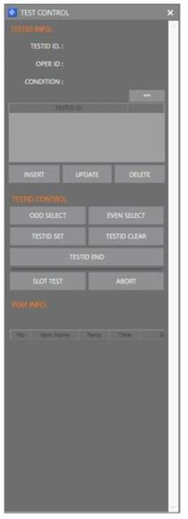 TEST CONTROL Window